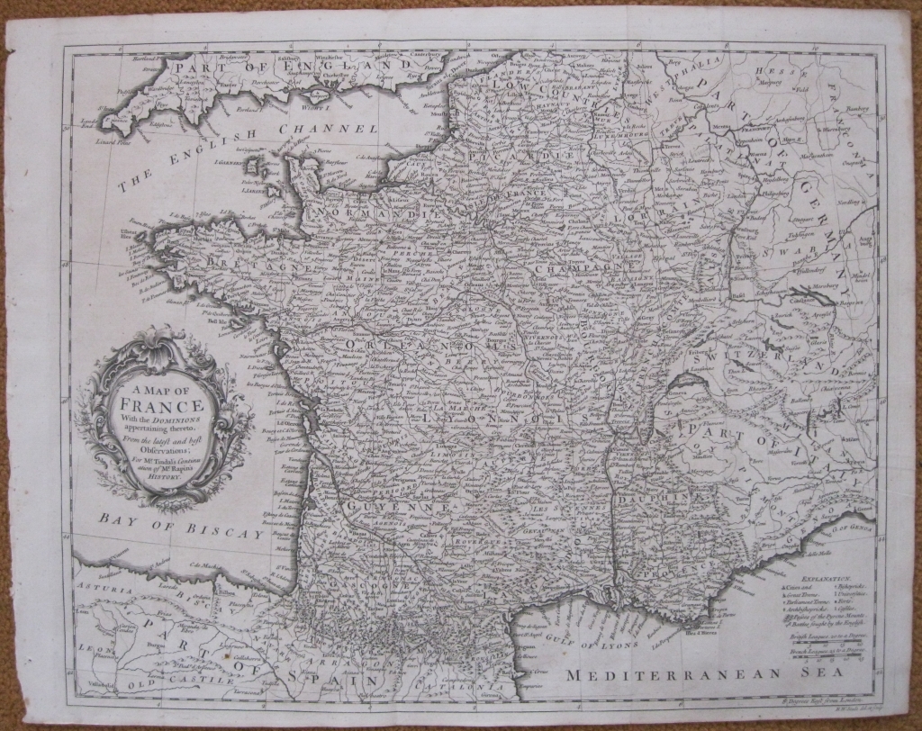 Gran mapa de Francia, 1744. Seale